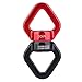 Alomejor1 30 KN Swing Polea giratoria Rueda de Escalada Dispositivo Giratorio Cuerda Conector Giratorio(Negro Rojo)
