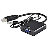 HDMI to VGA, HDMI to HDMI,GANA Active HDMI to HDMI VGA Video Converter Adapter with 3.5mm Audio Jack HDMI Adapter Converter for Tablets,Smartphones,Ultrabooks,Cameras and Camcorders -Black