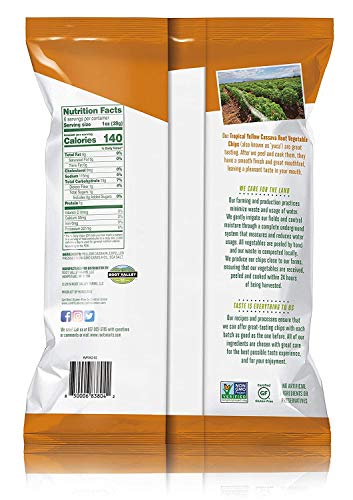 Root Smarts Tropical Yellow Cassava Root Vegetable Chips Non Gmo Yuca Chips Gluten Free Chips by Root Valley Farms (6oz, 6 Pack)