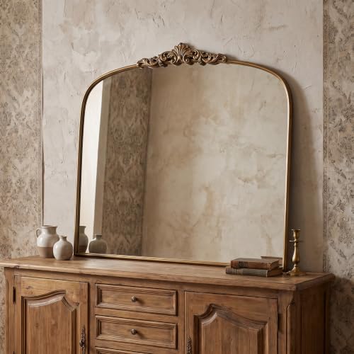 Wemily 36'x30' Vintage Gold Wall Mirror