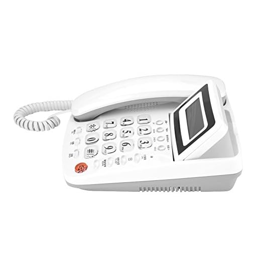 Corded Telephone,Desktop Wired Fixed Landline Phone with Caller ID Display/Predial/Cancel Number/Callback/Redial/Alarm Clock Function for Home/Office/Hotel