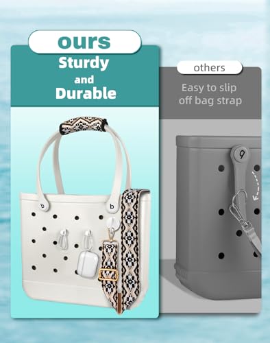 Image of Bag Strap Crossbody Charms for Bogg Bag Accessories - Shoulder Strap Neoprene Luggage Handle Wrap for Suitcase & 2 Key Holders Cross