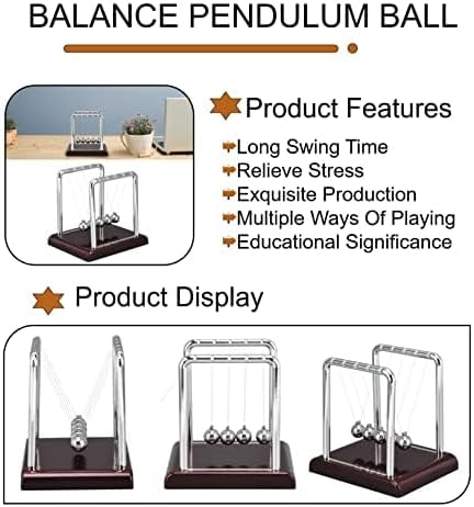 Miniatura 4 de KUIDAMOS Bolas de péndulo de equilibrio para hombres, accesorios de escritorio para hombres, bolas oscilantes con base, kit de decoración de