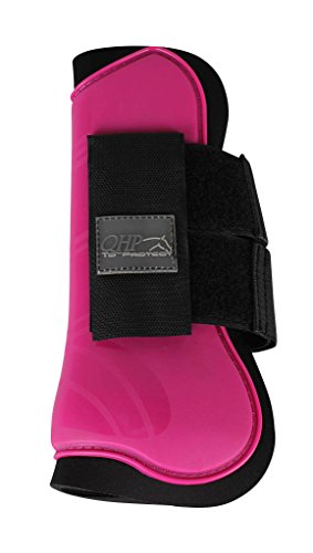 QHP Gamaschen Hartschalengamaschen Pferdeschutz 3 Verschiedene Größen 13 (Pony, Fuchsia)
