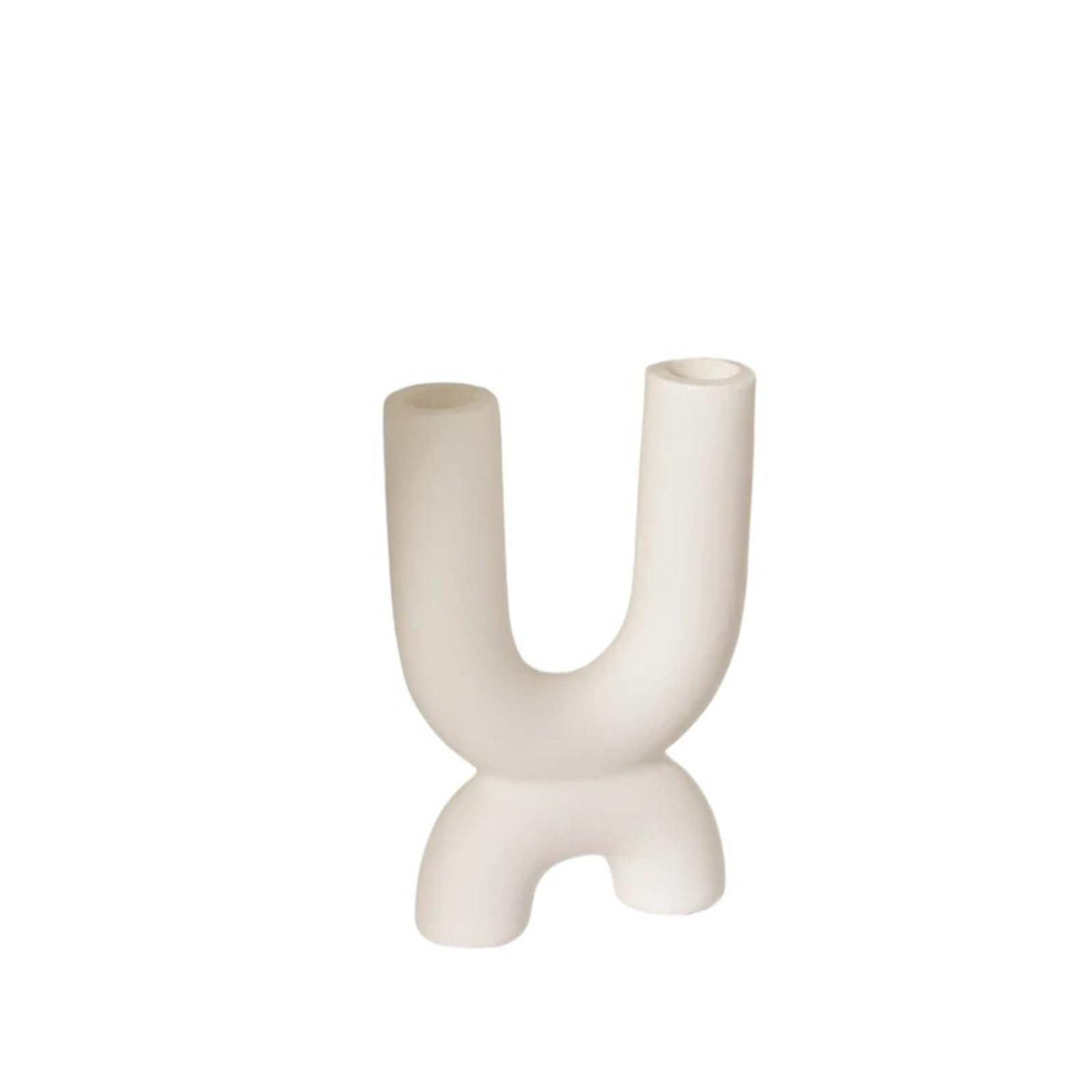 1Pair Candlestick Holder Ceramic Ornament Photography Home Decoration Candle Decor Candelabra for Candle(Size2)