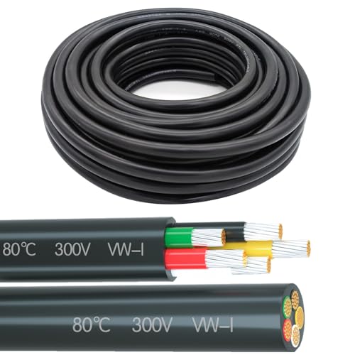 Câble électrique 16 AWG à 5 conducteurs en cuivre étamé 7,6 m
