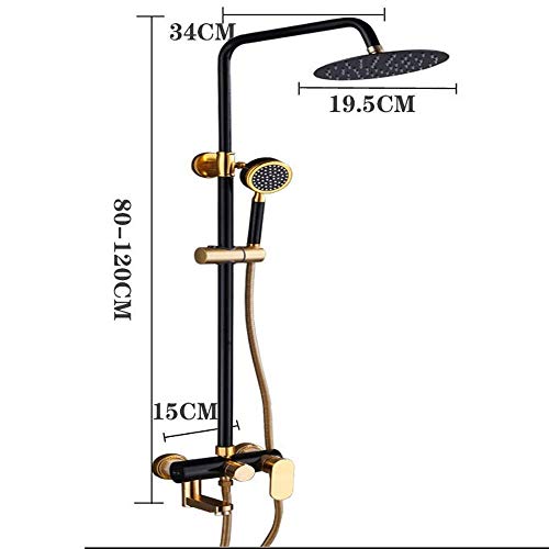 Ensemble de douche noir or en aluminium avec buse d'appoint