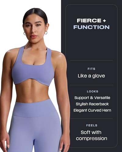 Image of Aoxjox Define Sculpt Racerback Sports Bra | women's workout fitness yoga crop tank, breathable fabric, 4-way stretch, moisture-wicking, gym essential
