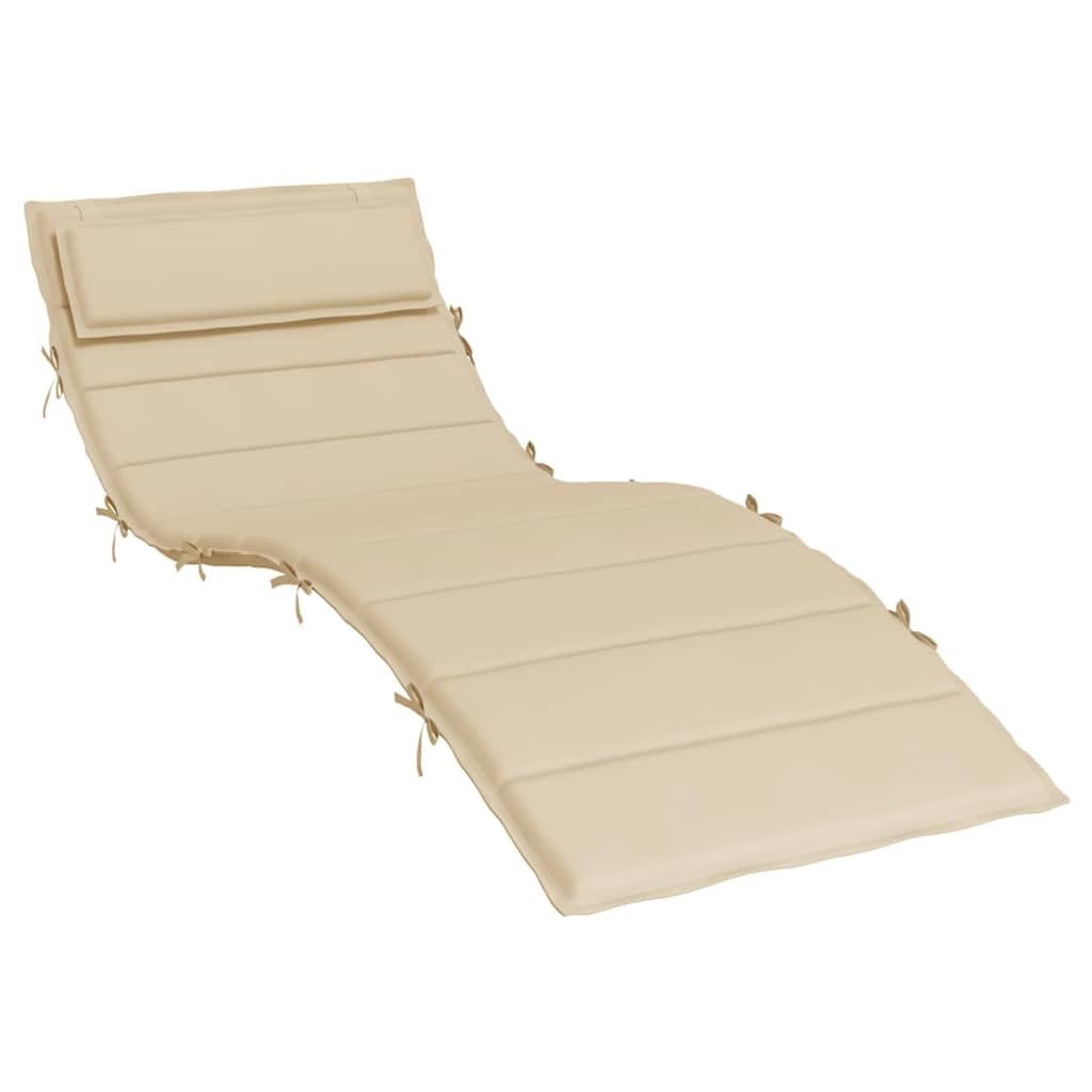 Tomostar Coussin Bain de Soleil, Coussin de Chaise Longue Matela Transat Extérieur Beige 180x60x4 cm Tissu Oxford