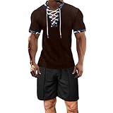 BOTCAM 2024 Conjunto Hombre Cordy Cordy Velvers Manga Corta Slims Casual Conjunto de Fútbol Chándal Niños, marrón, S