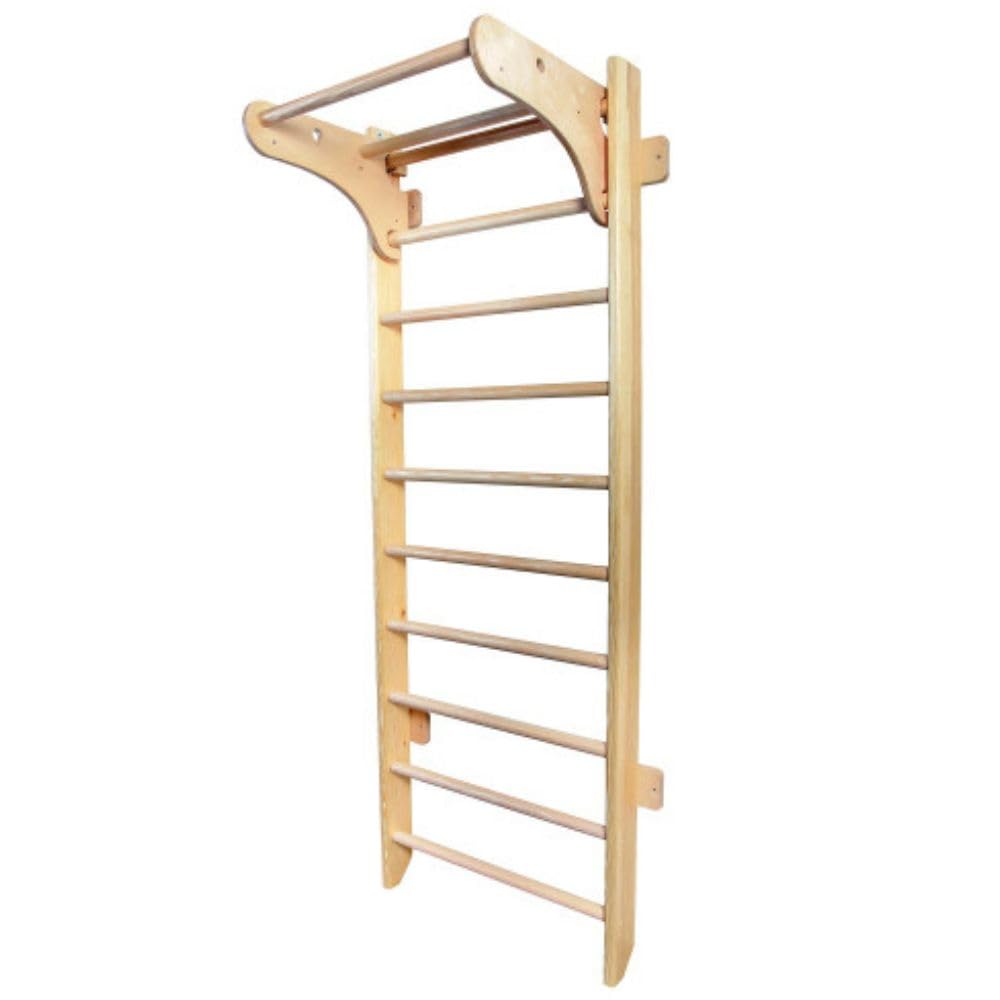Wooden Wall Bars with Adjustable Pull Up Bar, Home Gym Ladder Rack for Fitness Training and Yoga