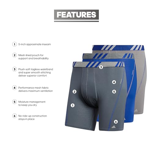 adidas Men's Sport Performance Mesh Boxer Brief Underwear (3-Pack) Discontinued2