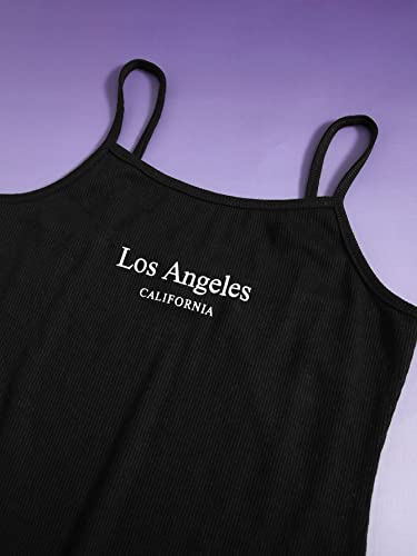 Floerns Girl's 2 Piece Outfit Letter Print Cami Bodycon Dress with Long Sleeve Top4