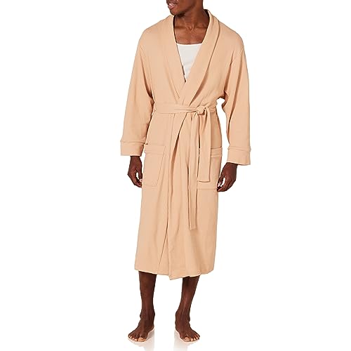 Amazon Essentials Albornoz Ligero (Disponible en Talla Grandes y Largos Especiales) Hombre, Camel Claro, XS