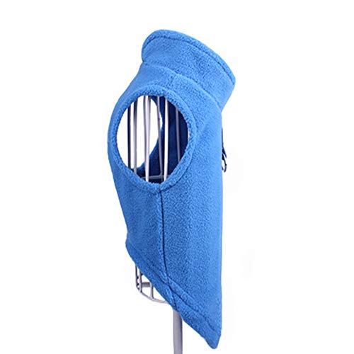Hundepullover / Hunde-Sweatshirt, weiche Fleece-Weste, Kaltwetterjacke mit Ring für die Leine für kleine und mittelgroße Hunde (Größe L, Blau)