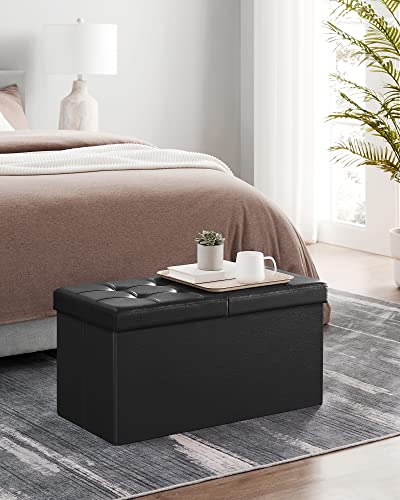 Songmics ULSF45BK 30 Inches Folding Storage Ottoman Bench thumb #3
