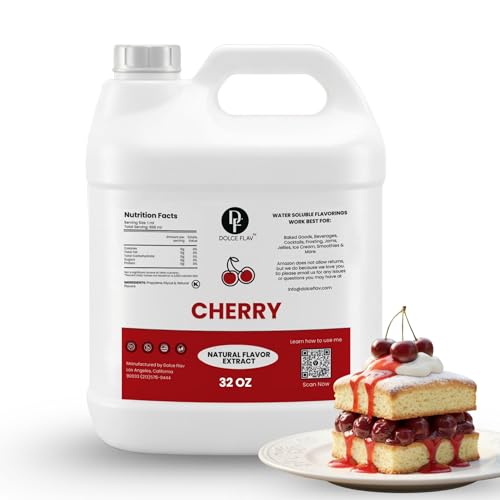 Image of Dolce Flav Natural Cherry Flavoring Concentrate | Water Soluble | 32 Fl Oz