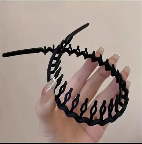 Image of Multi-Color Zigzag Hair Band Set, 12 cm Length, Plastic Hair Accessories for Women, 8 Colors