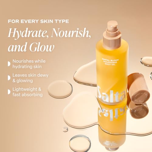 Saltair Body Oil - Luxurious Santal Bloom After Shower and Bath Oil for Women and Men. Botanical, Non-Greasy, Well-Absorbing Moisturizer for Hydrating Dry Skin – 4oz Pump Bottle - Image 6