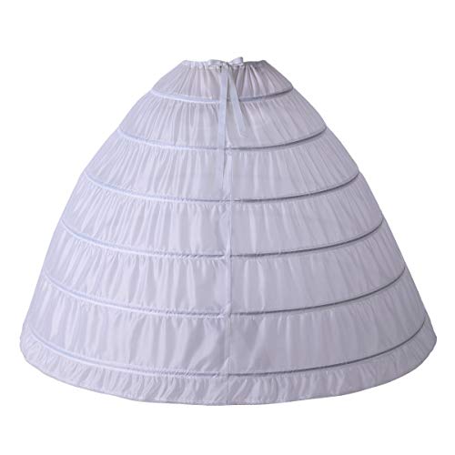 Full A-line 6 Hoop Petticoat for Women Underskirt Slip Crinoline For Bridal Dress PT063