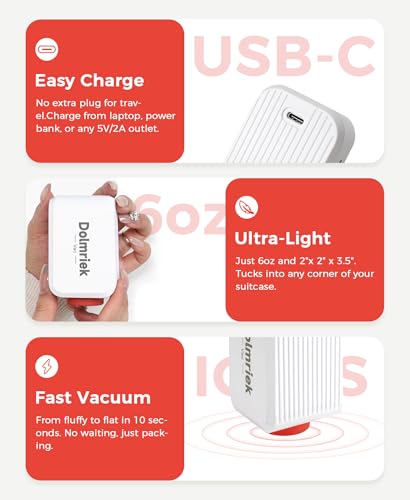 Image of 12pcs Vacuum Seal Bags for Clothing Travel, Cordless Pump, Carry-on Size Compression Packing Bags, 4000Pa Suction & 2000mAh Battery, Vacuum Storage Bags for Clothes, Luggage, Suitcase, Space Saver