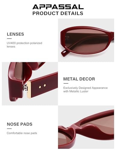 Retro Rectangle Sunglasses for Women Men Polarized Oval Sunnies AP3742