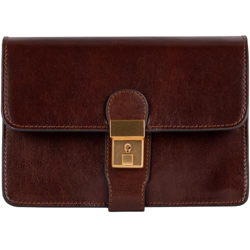 Image of Time Resistance Leather Clutch - Men's Organizer Wrist Bag - Briefcase Handmade in Italy