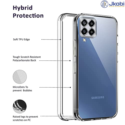 Image of Jkobi Back Cover Case for Samsung Galaxy M33 5G (Silicone Crystal Clear | Pure Camera Protection | Soft and Flexible for Charger and Headphone sockets | Shockproof Bumpers | Transparent)