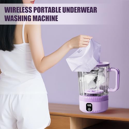 Image of Underwear Washing Machine, Upgrade 2.5L Mini Portable Washing Machine, Mini Washer Deep Cleans Small Clothes for Apartment, Dorm, RV, Travel & Hotel Use (purple)