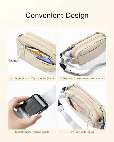 Image of Inateck Sling Bag, Stylish Crossbody Bag with Adjustable Shoulder Strap, Water-Resistant Shoulder Bag for Men and Women Multipurpose Sling Bag (Beige)