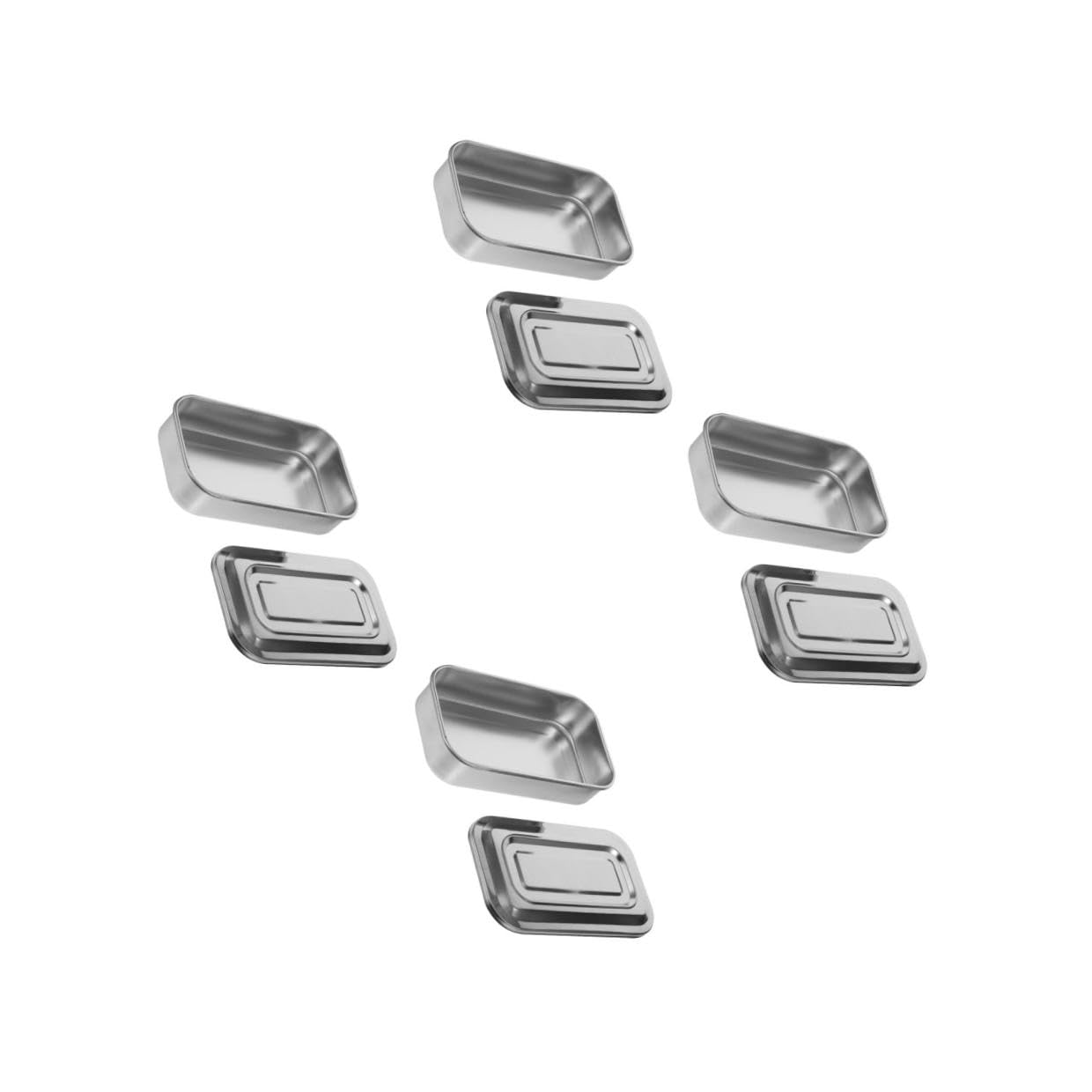 Ciieeo 4 Pièces Plateau Inox avec Couvercle Bac Multifonction pour Instruments Oraux Plateau et Facile à Stériliser Rangement Sécurisé pour Usage et Esthétique