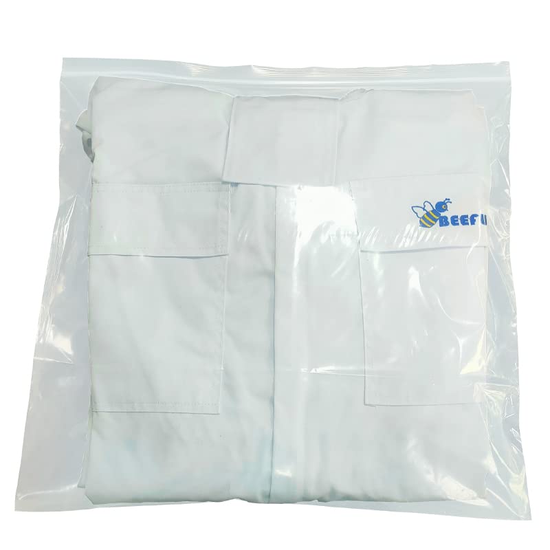 Miniatura 4 de Chaqueta profesional de abeja con capucha de velo de esgrima, color blanco, tela de algodón, para apicultura (3XL)