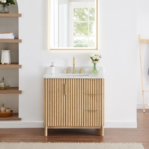 Altair Design Sierra 36" Wood Vanity in Washed Light Brown