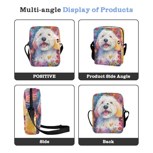 Colorful Illustration Dogs Sketch messenger bag mens crossbody bag small Womens Cross Body Purses Adjustable Strap for outdoor sports work4