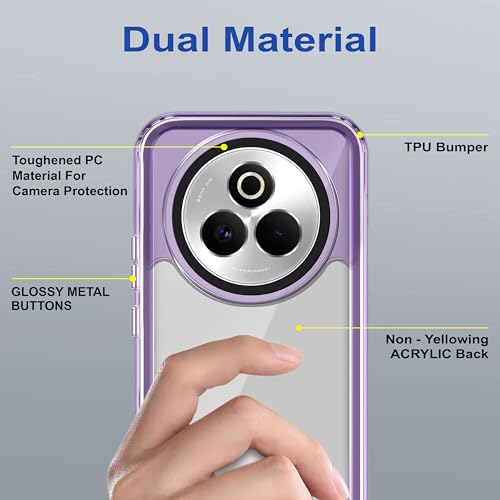 Image of Zapcase Back Case Cover for Realme P3 Pro 5G | Compatible for Realme P3 Pro 5G Back Cover | Case Cover with Camera Protection | (TPU + PC | Translucent Purple)