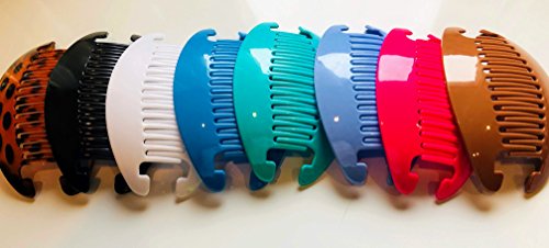 8 set Jumbo Comb Clip Thick Hair Riser Claw Jaw Extra Big Size 6" (Multi-colored)