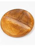エメリー商会 木製食器 プレート 丸型 大 仕切り アカシア 約長さ23×幅23×高さ2.5cm ハンドメイド 木目調 自然素材 食卓を優しい雰囲気に SW-E053