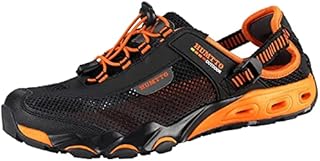 HUMTTO Mens Womens Water Shoes - Amphibious Hiking Sandal Closed Toe Outdoor Sandals Quick Drying Lightweight Breathable Non-Slip Aqua shoes Summer Water Sandals 9.5 Black