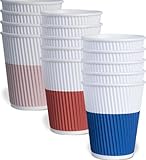 Glowcoast Paper Cups 8 oz [120 pack] - Biodegradable Compostable Disposable Coffee Cups, No Lids. To Go Coffee Cups 8oz, Ripple Insulated. Mini To Go Cup For Tea. Party, Bathroom Cups (Fall)