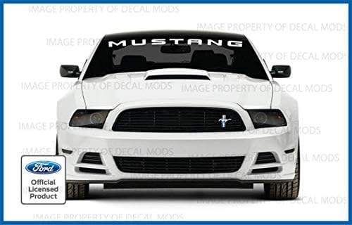 Miniatura 3 de Decal Mods - Bandera de parabrisas delantero compatible con Ford Mustang (2010-2014) calcomanía gráfica V6 - M (rojo oscuro) - CDR