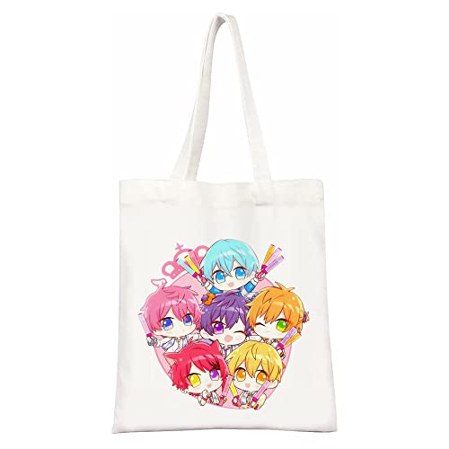 for すとぷり エコバッグ 肩掛け 大容量 厚手 頑丈 軽量 for すとろべりーめもり ななもり 莉犬 ジェル ころん るぅと さとみ 洗える コンパクト 携帯便利 おしゃれ手提げ袋 メンズ レディース 携帯便利軽量 繰り返し洗え エコバッグ 買い物バッグ 人気 グッズ (B)のサムネイル