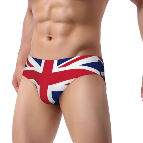 British flag Print Men's Underwear - Stretch Breathable Briefs - Supportive Mens Trunks for Daily Wear & Workout,2