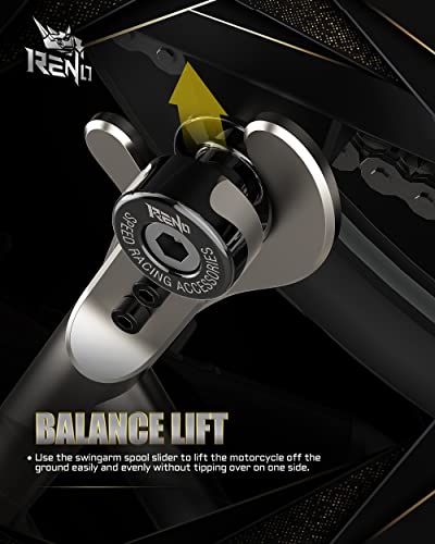Reno Sp1-M6 Aluminum Motorcycle Swingarm Spools Slider Pro Compatible With Select Models (Black, 2 Pcs) #TOP4