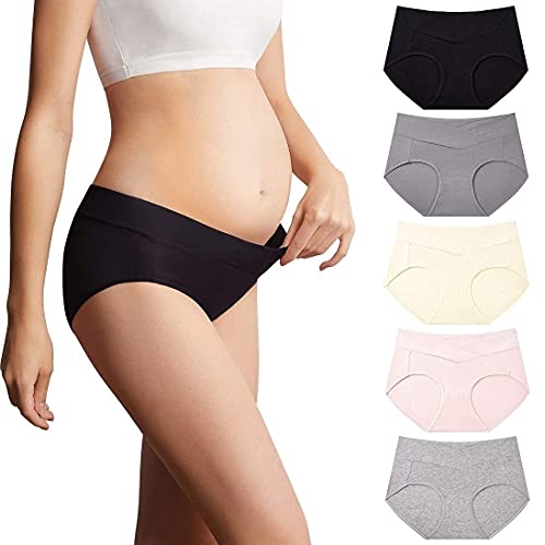 Image of Mama Cotton Maternity Underwear Women's Under Bump Maternity Panties Multipack