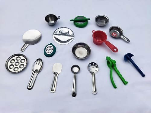 Image of Miniature Kitchen Set for Kids,Girls,Boys,Real Cooking,Steel Set for Kids,Girls Boys,Pretend Play Toys Comes in a Transparent Zipper Pouch. (40 pcs Kitchen Set)