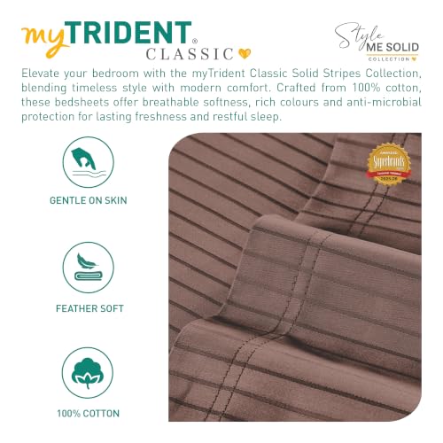 Image of myTrident Bedsheet for Double Bed King Size | 108 inch x 108 inch | Biscotti
