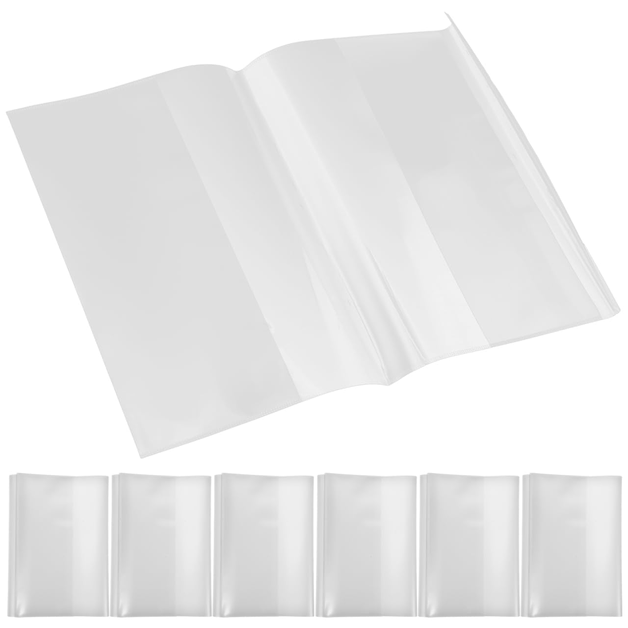 VILLCASE 10-Pack Adjustable Clear Book Protective Film, PVC Transparent Sleeves for Textbooks, Notebooks & Paperbacks – Grease & Grime Shield for School, Library & Home