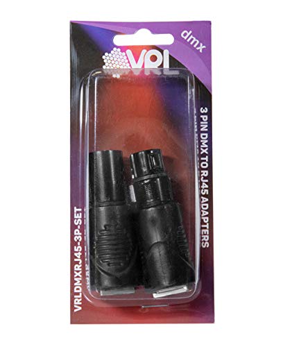 Elite Core-VRL 3 Pin XLR to RJ45 Adapter Set (1) Male and (1) Female VRLDMXRJ45-3P-SET