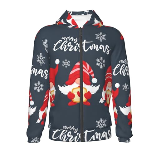 Three Cute Christmas Gnomes Kids Pullover Hoodies Boys Zip Up Sweatshirts Girls Athletic Clothes with Pocket2