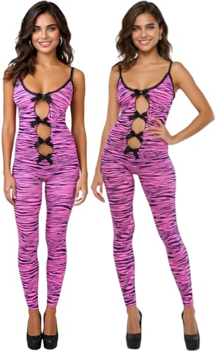 Image of ToBeInStyle Women's Assorted Bodystocking Sheer Opaque or Fishnet Crotchless Lingerie Bodysuit